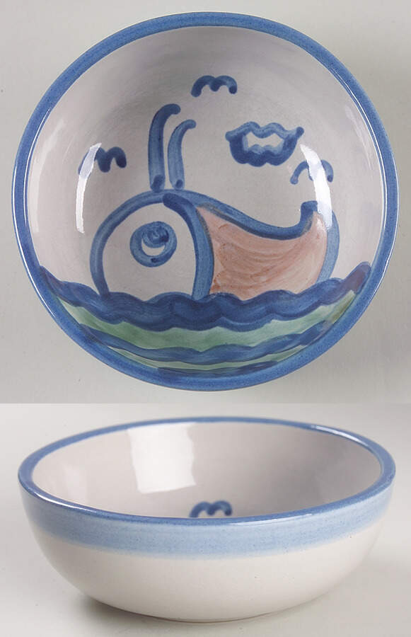 Ship & Whale Coupe Cereal Bowl by M A Hadley-1
