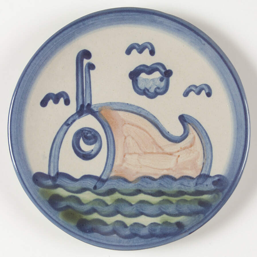 Ship & Whale Bread & Butter Plate by M A Hadley-1