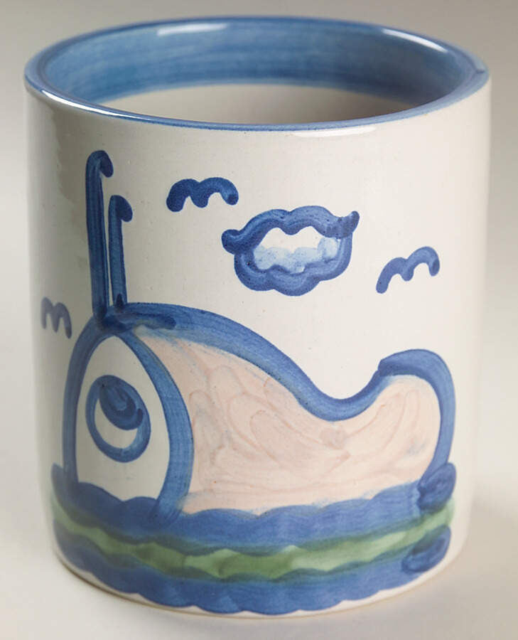 Ship & Whale Utensil Holder by M A Hadley-1