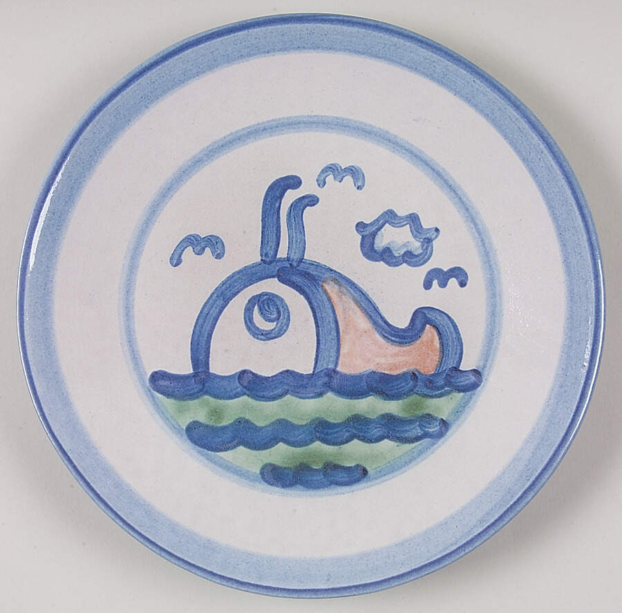 Ship & Whale Salad/Dessert Plate by M A Hadley-1