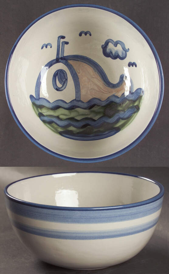 Ship & Whale 8" Salad Serving Bowl by M A Hadley-1