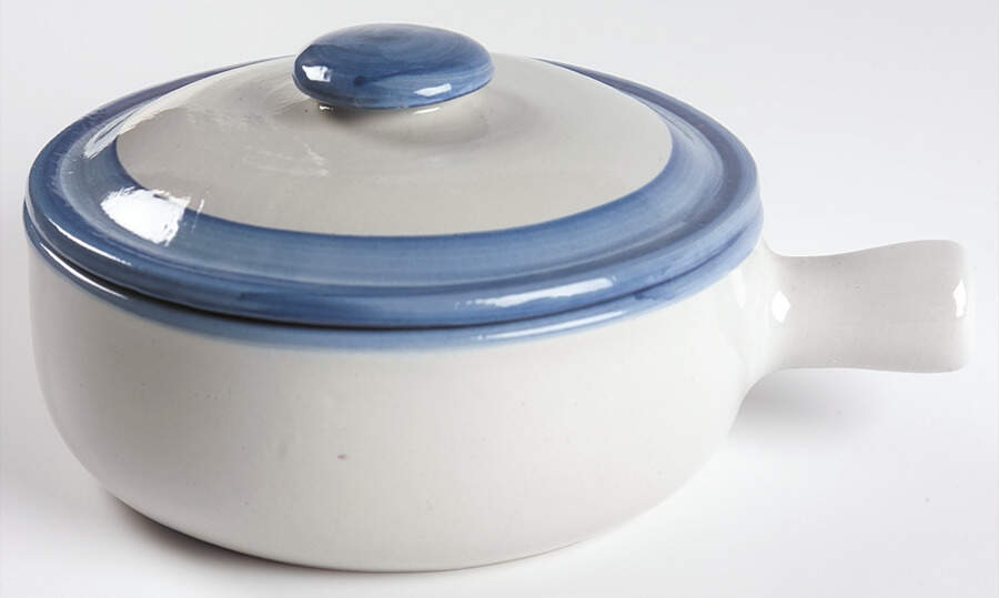 Ship & Whale Large Porringer & Lid by M A Hadley-1