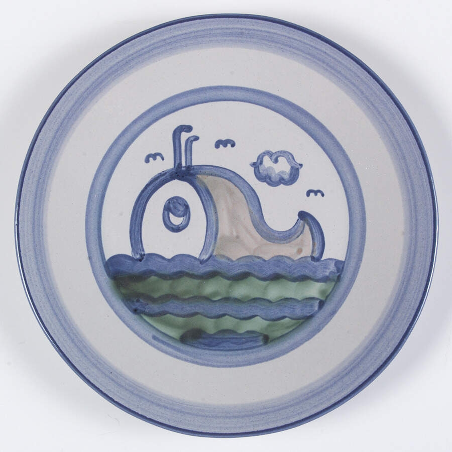 Ship & Whale Luncheon Plate by M A Hadley-1