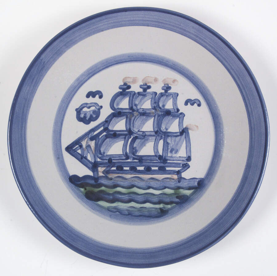Ship & Whale Luncheon Plate by M A Hadley-1