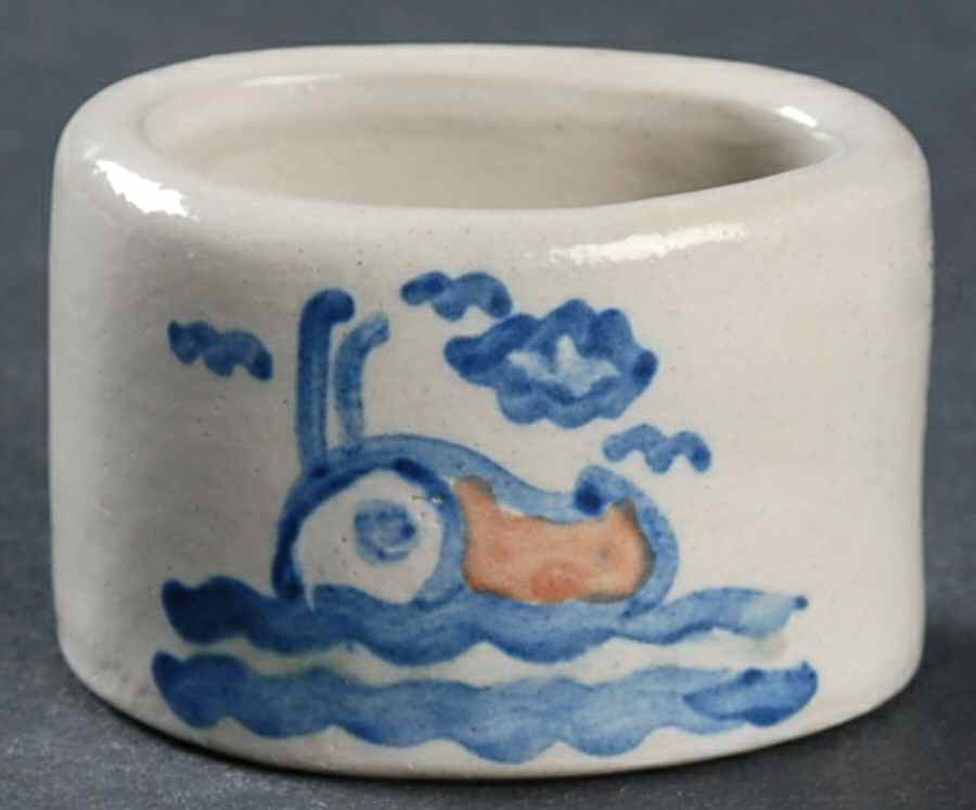 Ship & Whale Napkin Ring by M A Hadley-1