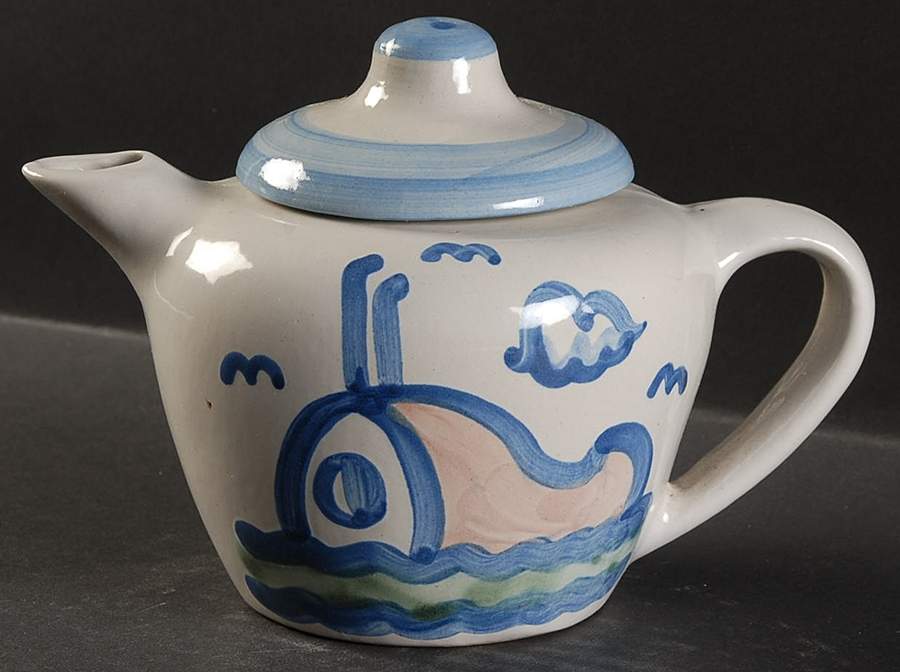 Ship & Whale Mini Teapot & Lid by M A Hadley-1