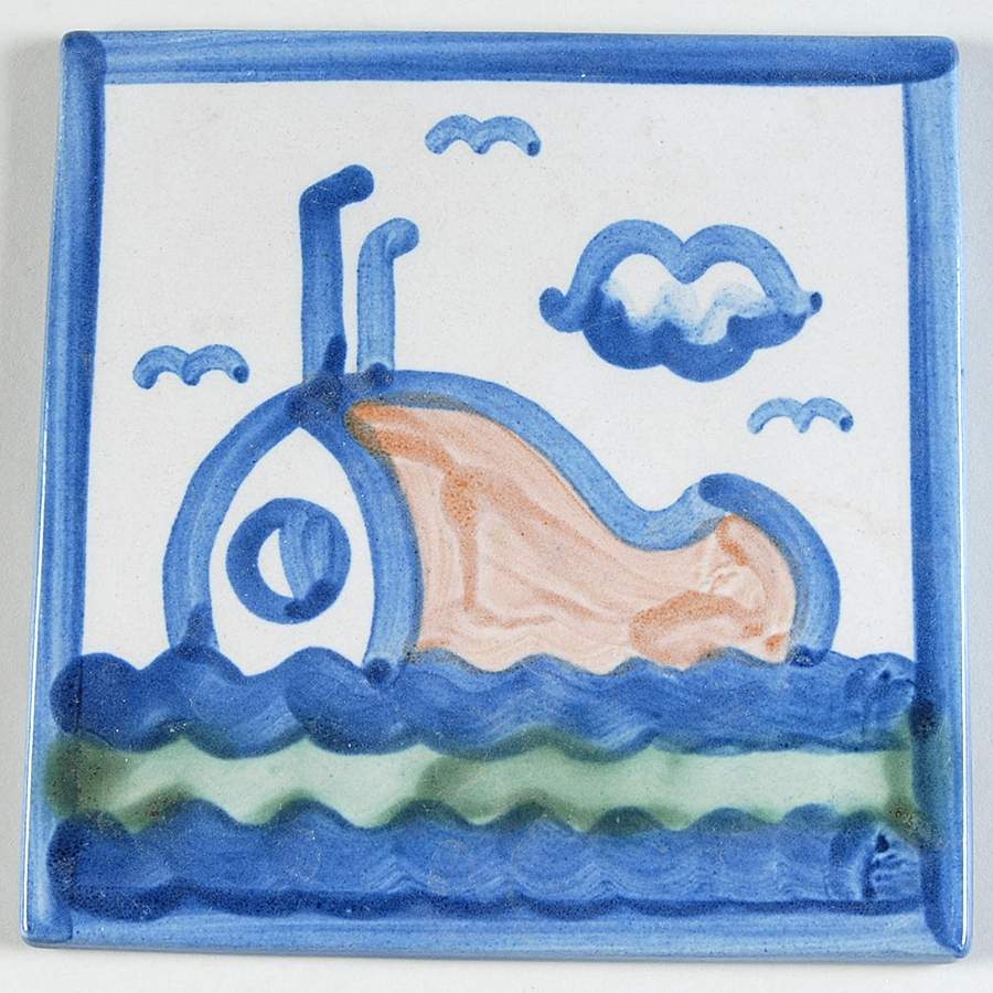 Ship & Whale Trivet by M A Hadley-1