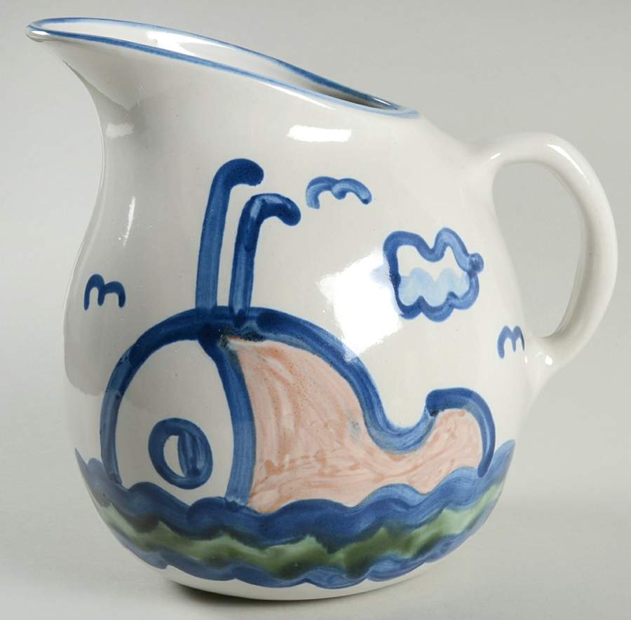 Ship & Whale Old Style Pitcher by M A Hadley-1