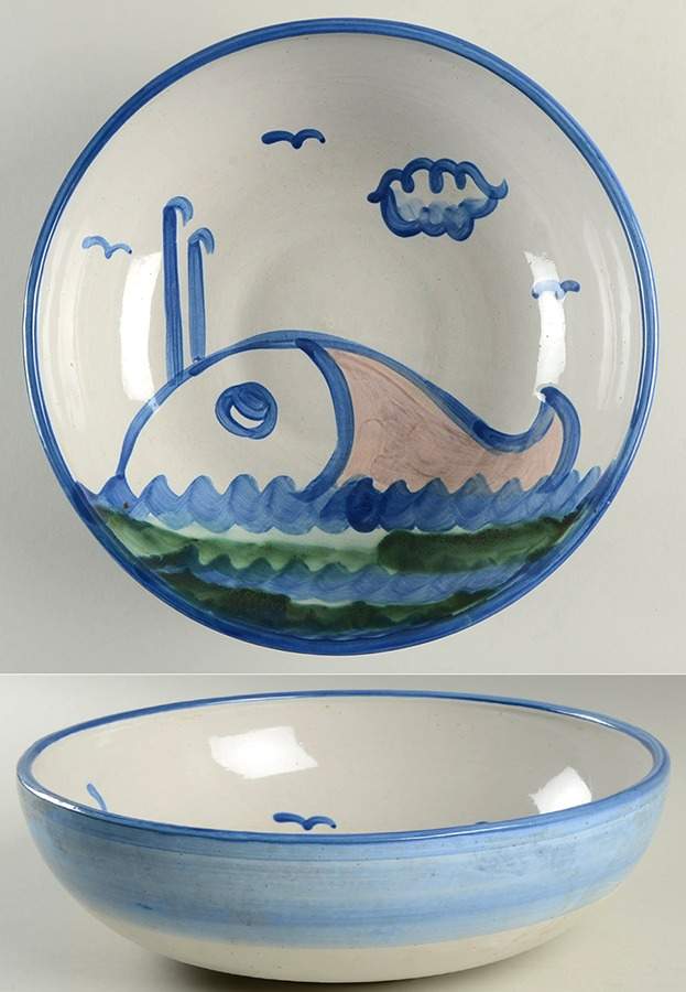 Ship & Whale 11" Pasta Serving Bowl by M A Hadley-1