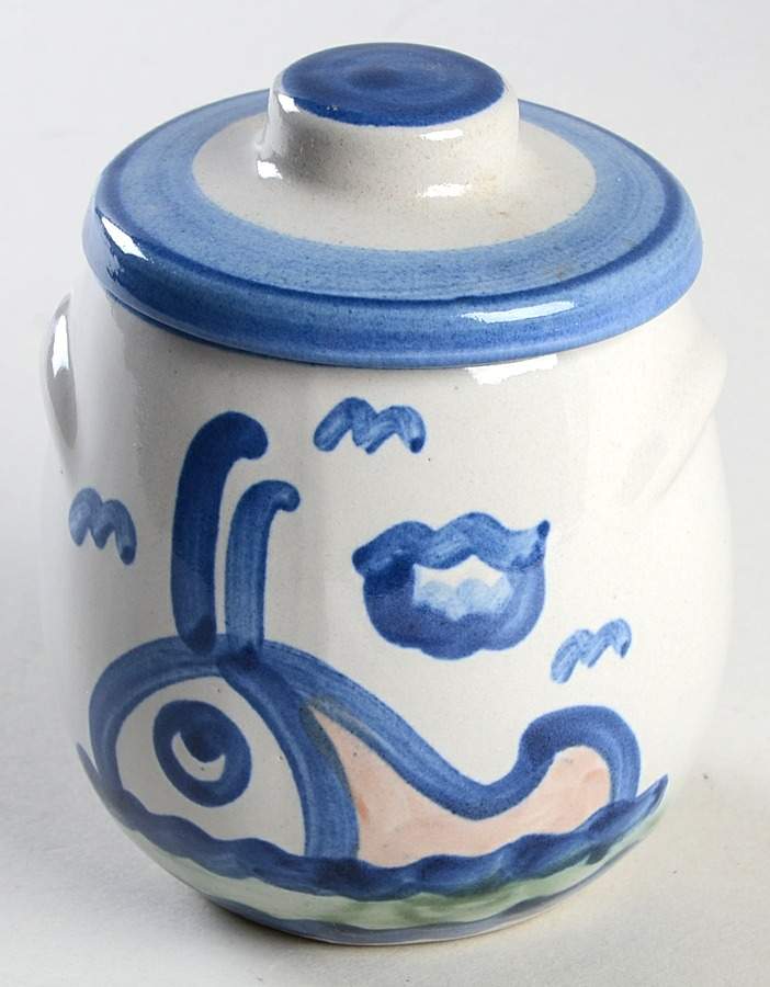 Ship & Whale Oversize Sugar Bowl & Lid by M A Hadley-1