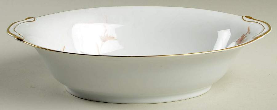 Alice (Brown Lvs) 10" Oval Vegetable Bowl by Harmony House China-1