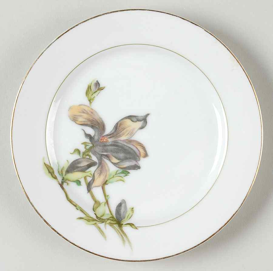 Alyce (Black Flower) Bread & Butter Plate by Harmony House China-1