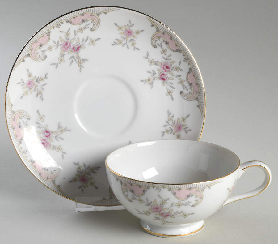 Antoinette Footed Cup & Saucer Set by Harmony House China-1
