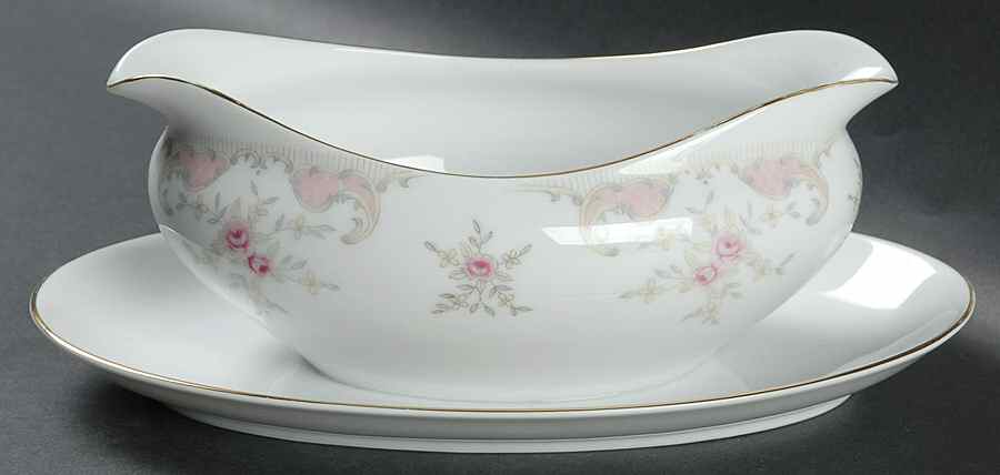 Antoinette Gravy Boat with Attached Underplate by Harmony House China-1