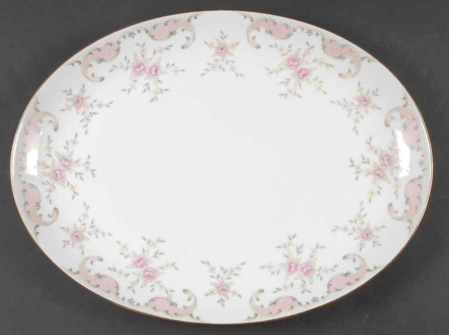 Antoinette 16" Oval Serving Platter by Harmony House China-1