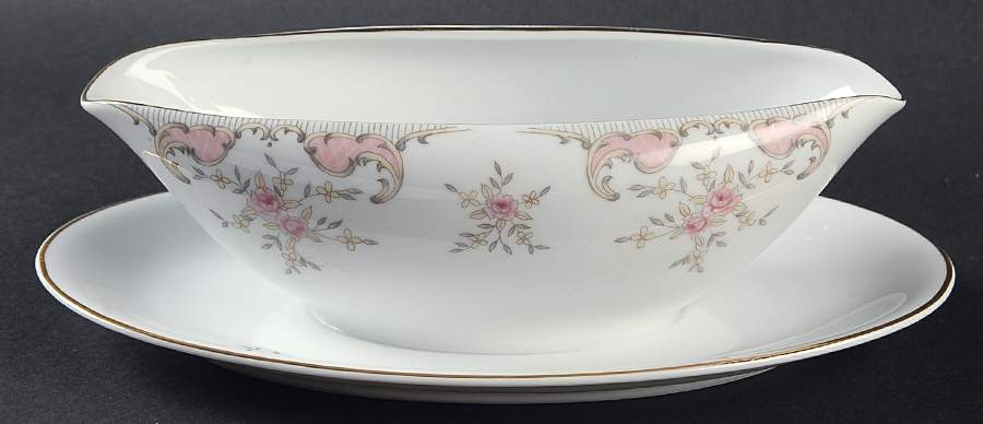 Antoinette Gravy Boat with Attached Underplate by Harmony House China-1