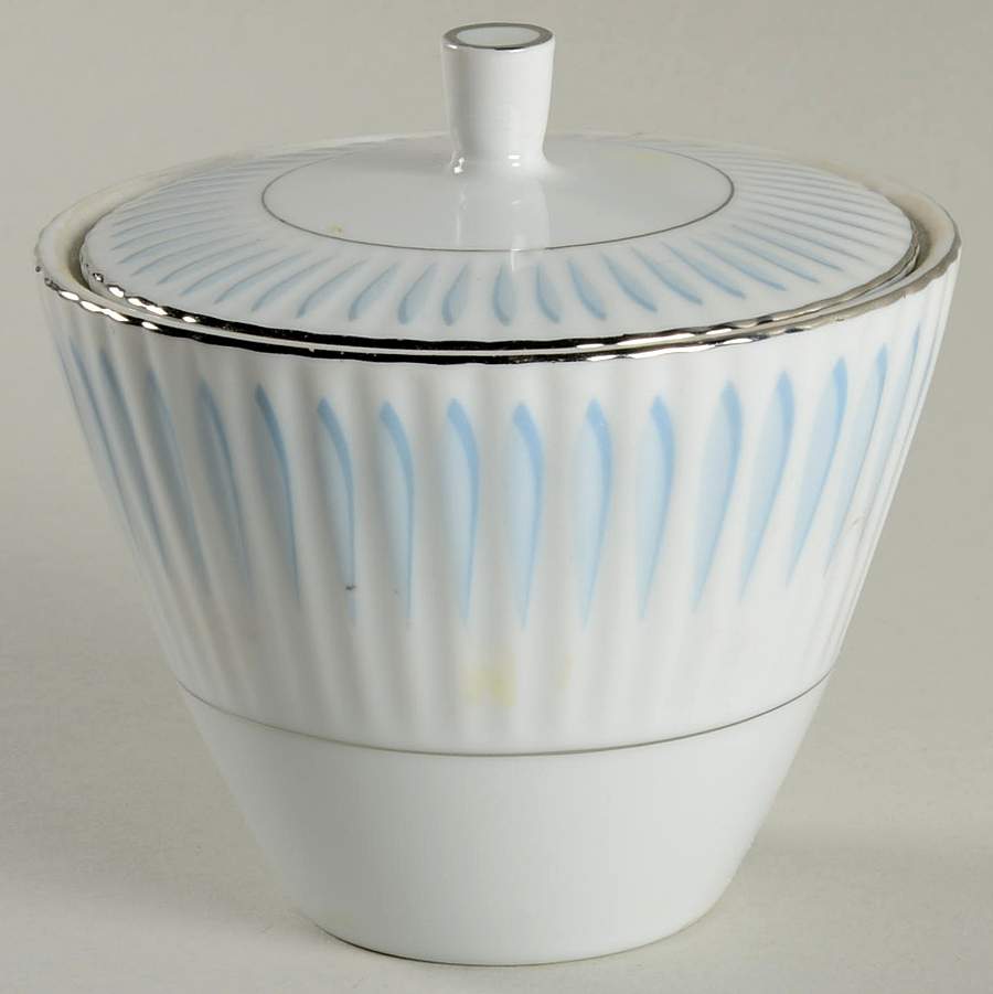 Aurora (Platinum Trim) Sugar Bowl & Lid by Harmony House China-1