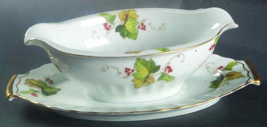 Autumn Gravy Boat with Attached Underplate by Harmony House China-1