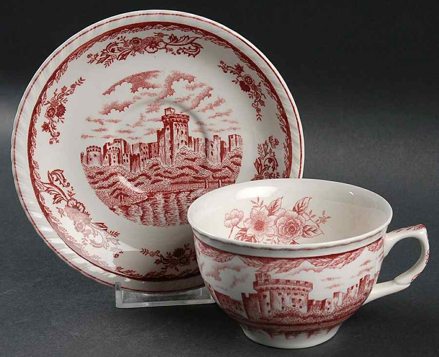 Balmoral Flat Cup & Saucer Set by Harmony House China-1