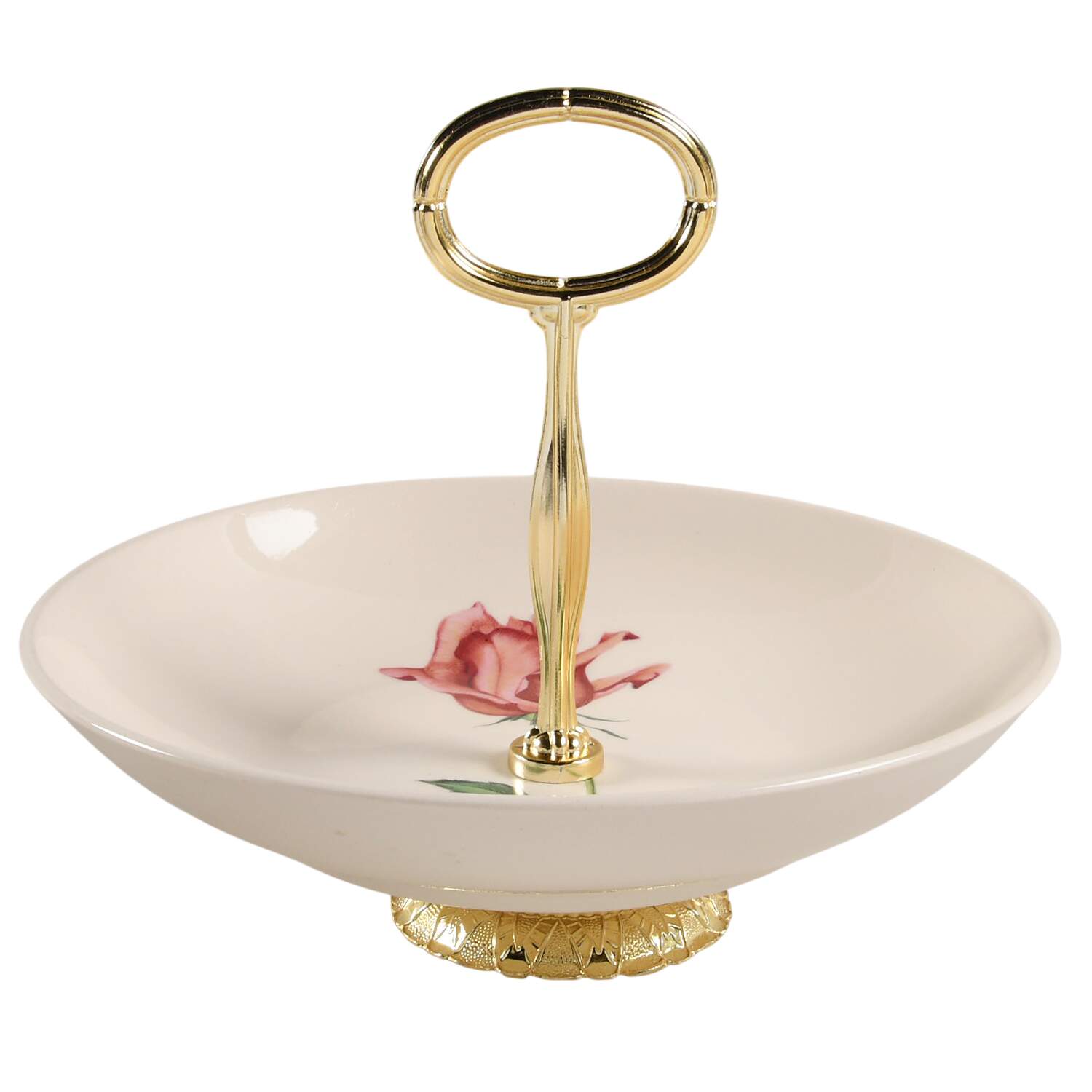 Betsy Rose 6"-7" Handled Footed Nut Dish HC by Harmony House China-1