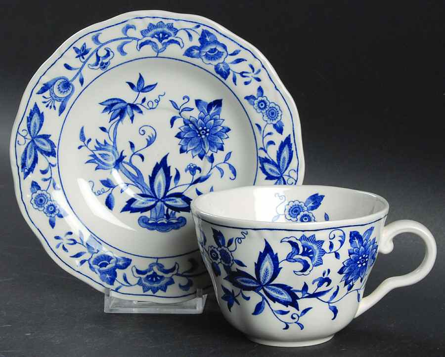 Blue Bonnet Flat Cup & Saucer Set by Harmony House China-1