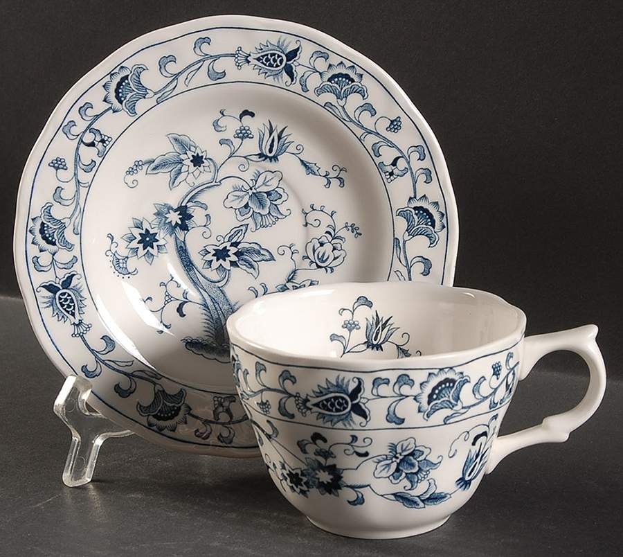 Blue Bonnet Flat Cup & Saucer Set by Harmony House China-1
