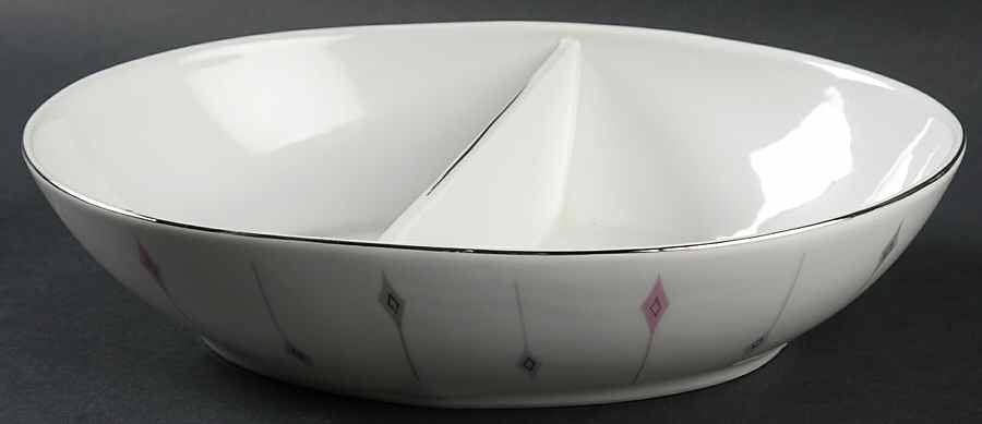 Carousel 10" Oval Divided Vegetable Bowl by Harmony House China-1