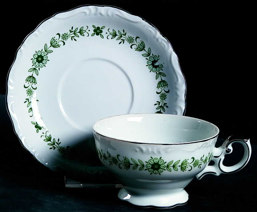 Cherbourg Footed Cup & Saucer Set by Harmony House China-1