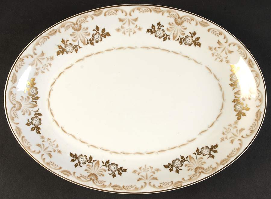 Classique Gold 12" Oval Serving Platter by Harmony House China-1