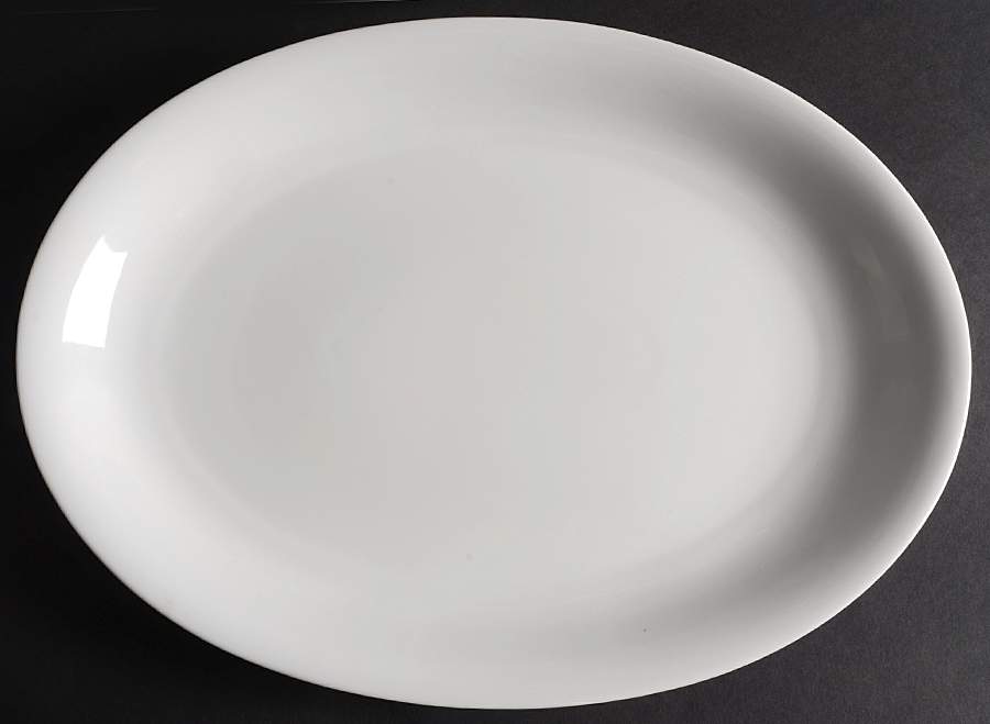 Classique White 16" Oval Serving Platter by Harmony House China-1