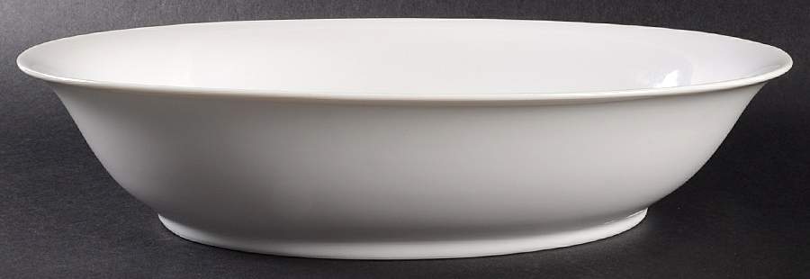 Classique White 10" Oval Vegetable Bowl by Harmony House China-1
