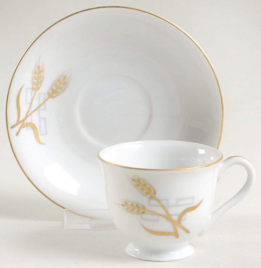 Corinthian Footed Demitasse Cup & Saucer Set by Harmony House China-1