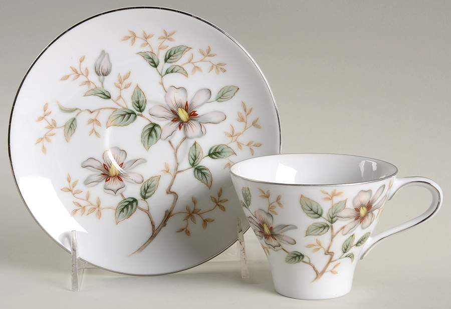 Cretonne Flat Cup & Saucer Set by Harmony House China-1