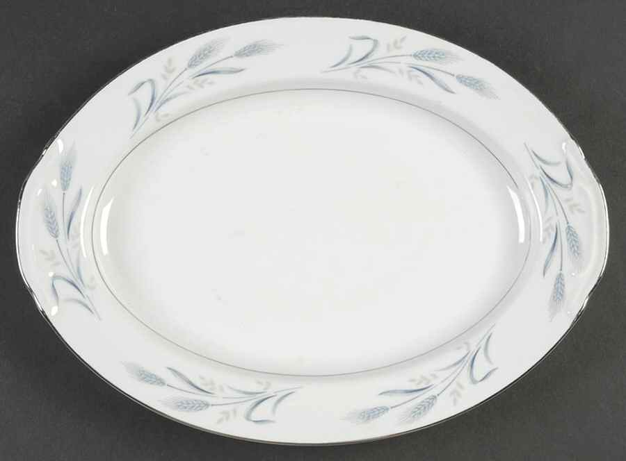 Diana Blue 12" Oval Serving Platter by Harmony House China-1