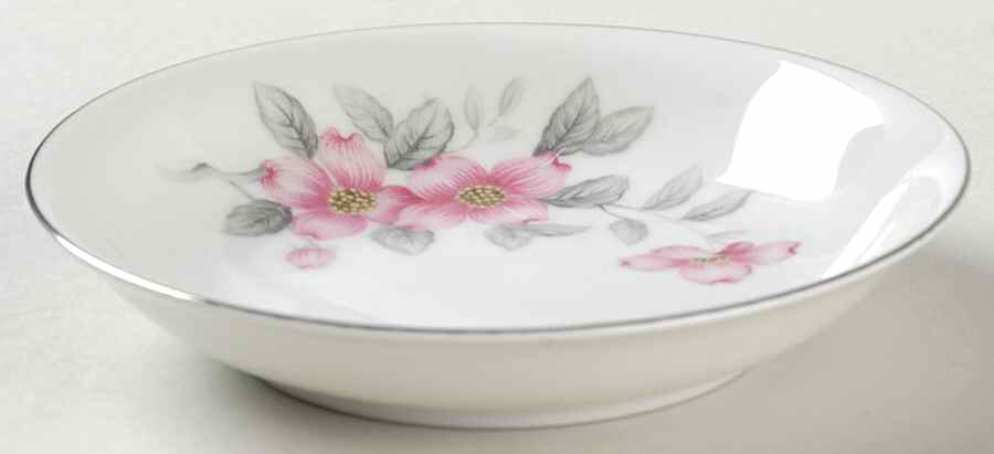 Dogwood (Platinum Trim) Fruit/Dessert (Sauce) Bowl by Harmony House China-1