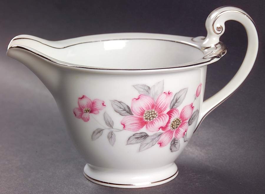Dogwood (Platinum Trim) Creamer by Harmony House China-1