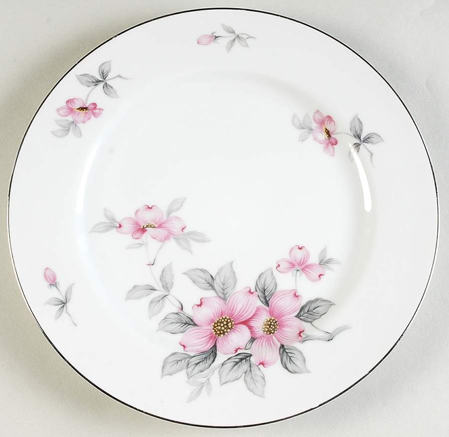 Dogwood (Platinum Trim) Dinner Plate by Harmony House China-1