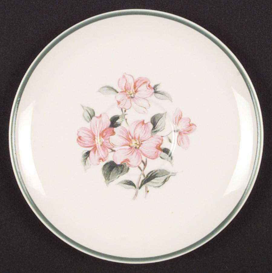 Dogwood (Green Trim) Saucer by Harmony House China-1