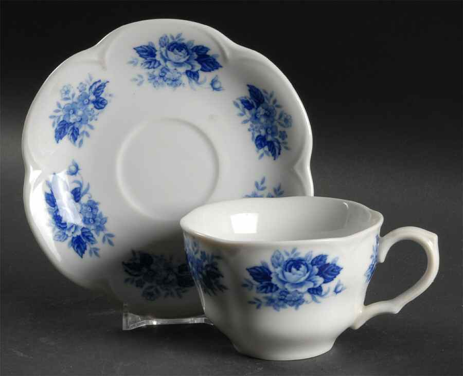 Dorchester Flat Cup & Saucer Set by Harmony House China-1