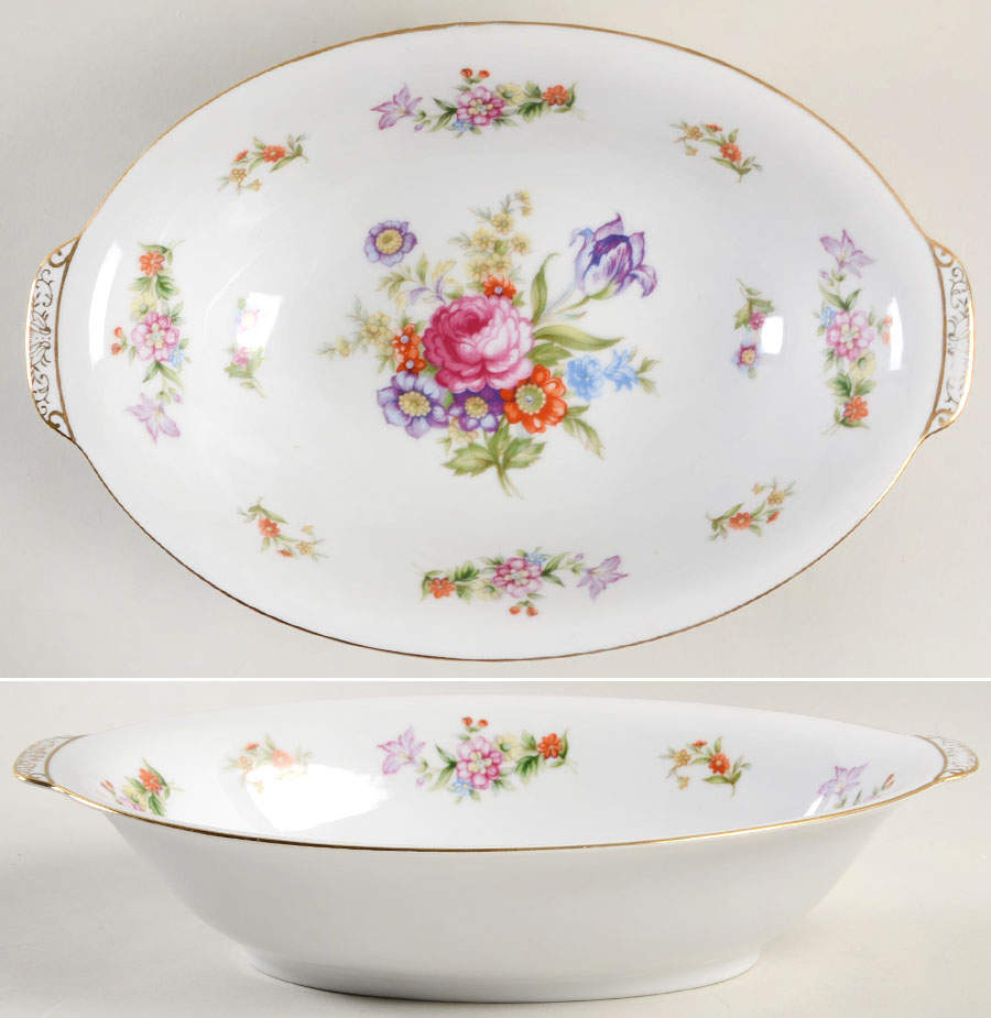 Dresdania 11" Oval Vegetable Bowl by Harmony House China-1