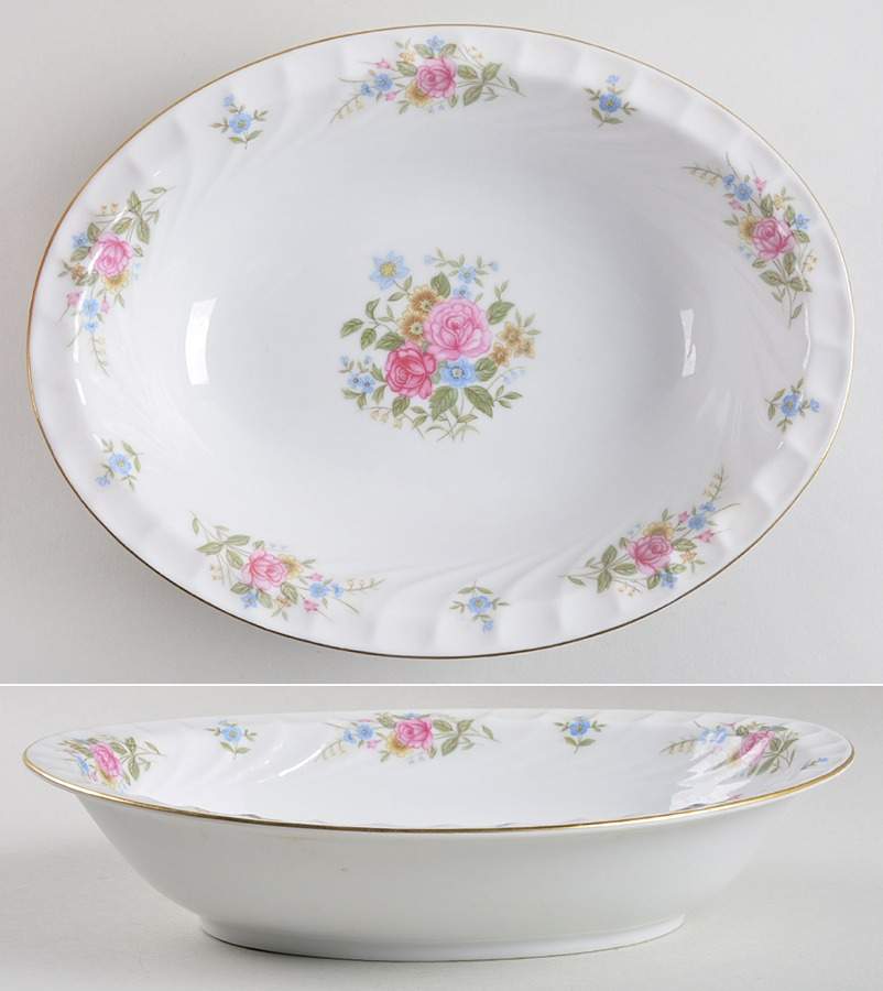 English Garden 10" Oval Vegetable Bowl by Harmony House China-1