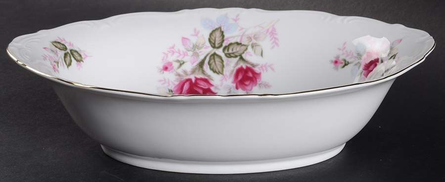 Eugenie Rose 10" Oval Vegetable Bowl by Harmony House China-1