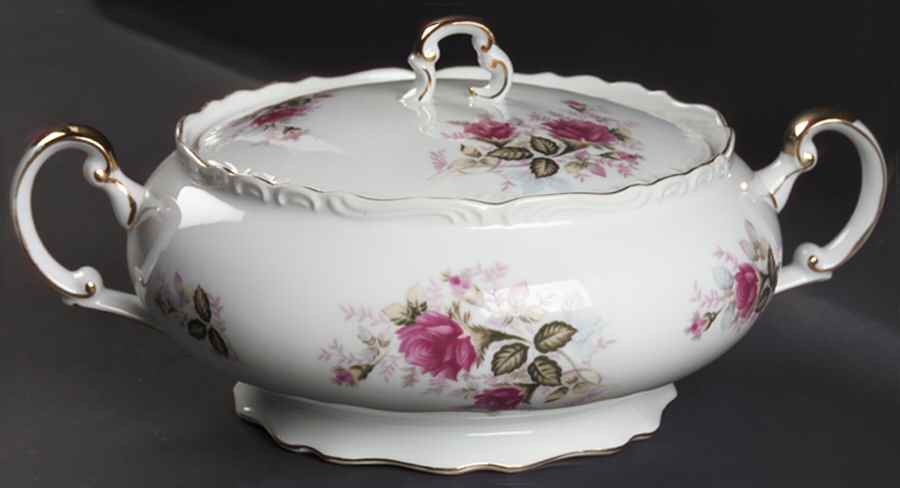 Eugenie Rose Round Covered Vegetable by Harmony House China-1