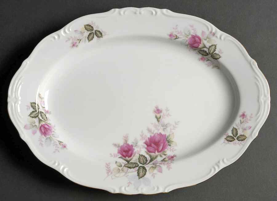 Eugenie Rose 12" Oval Serving Platter by Harmony House China-1