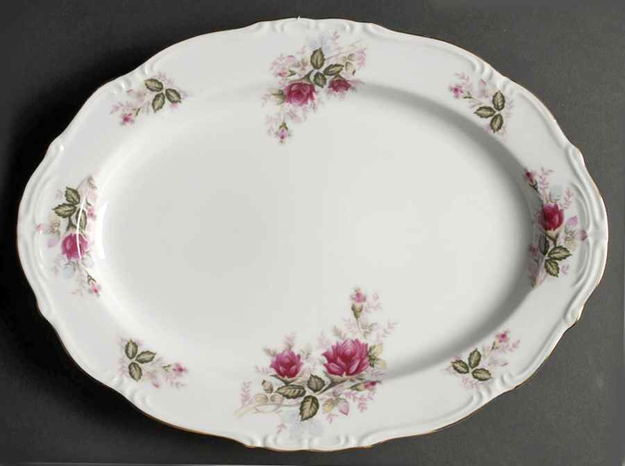 Eugenie Rose 14" Oval Serving Platter by Harmony House China-1