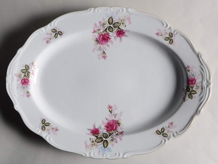 Eugenie Rose 16" Oval Serving Platter by Harmony House China-1