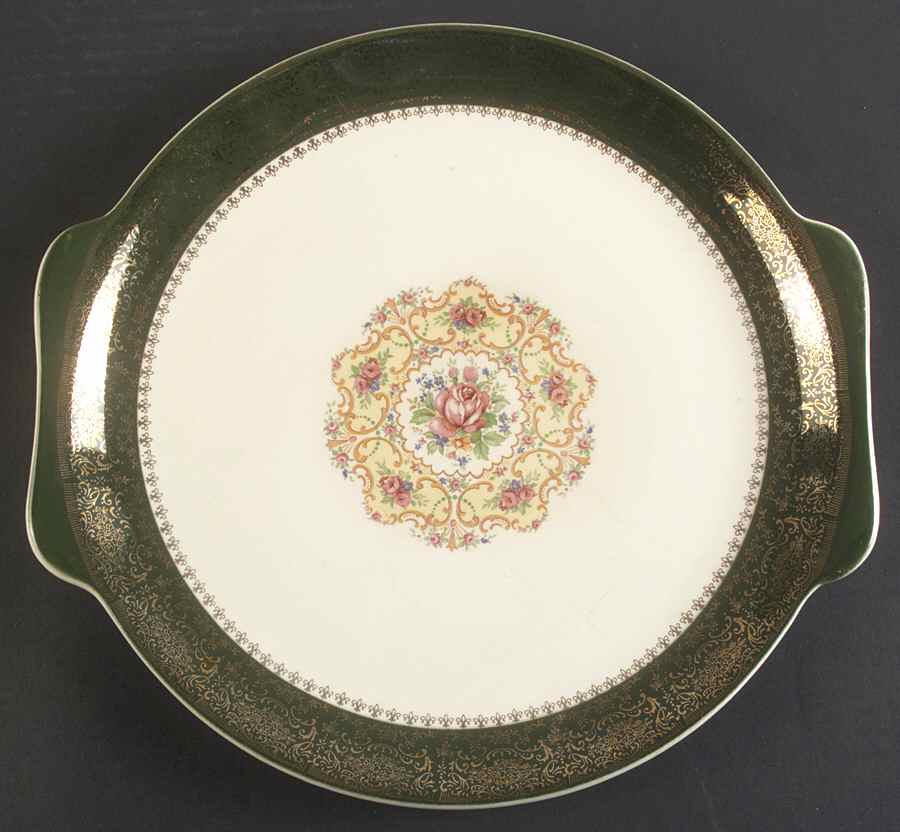 Excellency Green Handled Cake Plate by Harmony House China-1