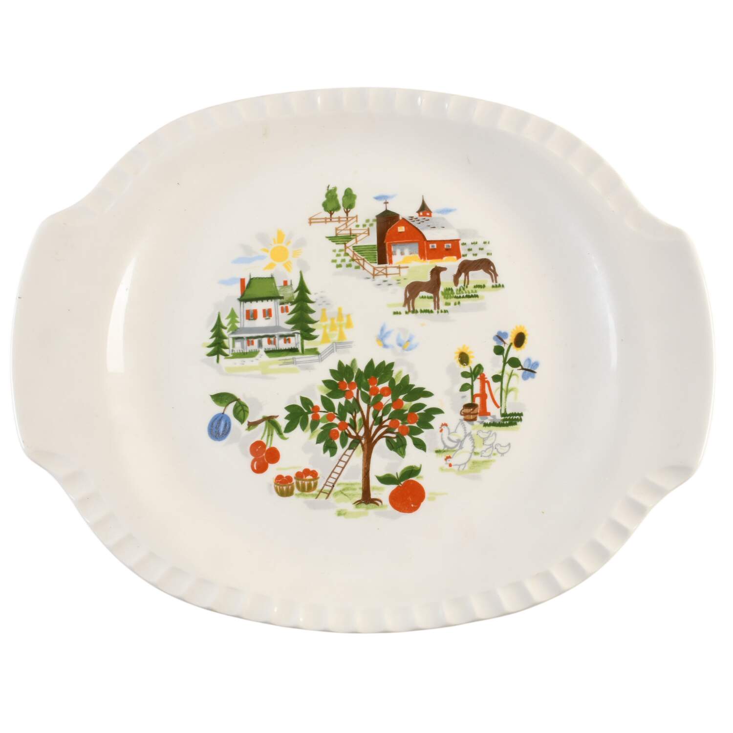 Farmer In The Dell 15" Oval Serving Platter by Harmony House China-1