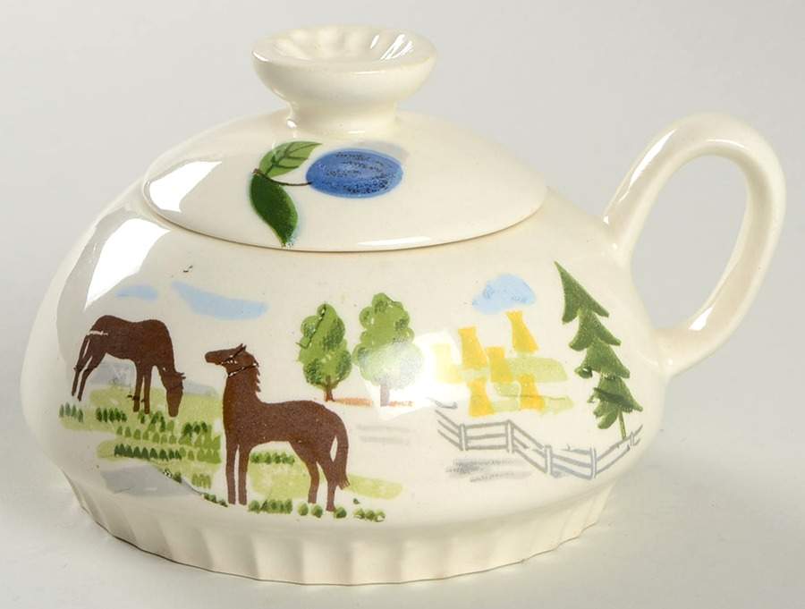 Farmer In The Dell Sugar Bowl & Lid by Harmony House China-1