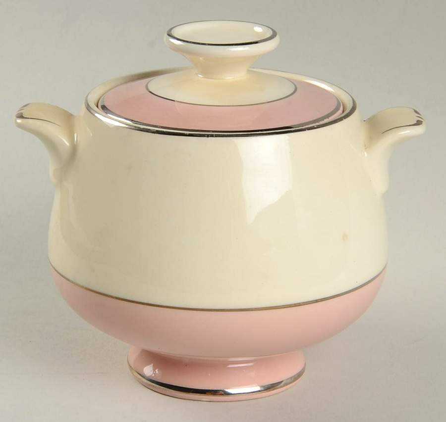 Filigree Pink Sugar Bowl & Lid by Harmony House China-1